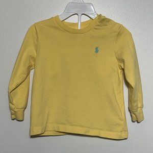 Ralph Lauren | Long Sleeve Shirt | Yellow w Blue Logo | 12 months